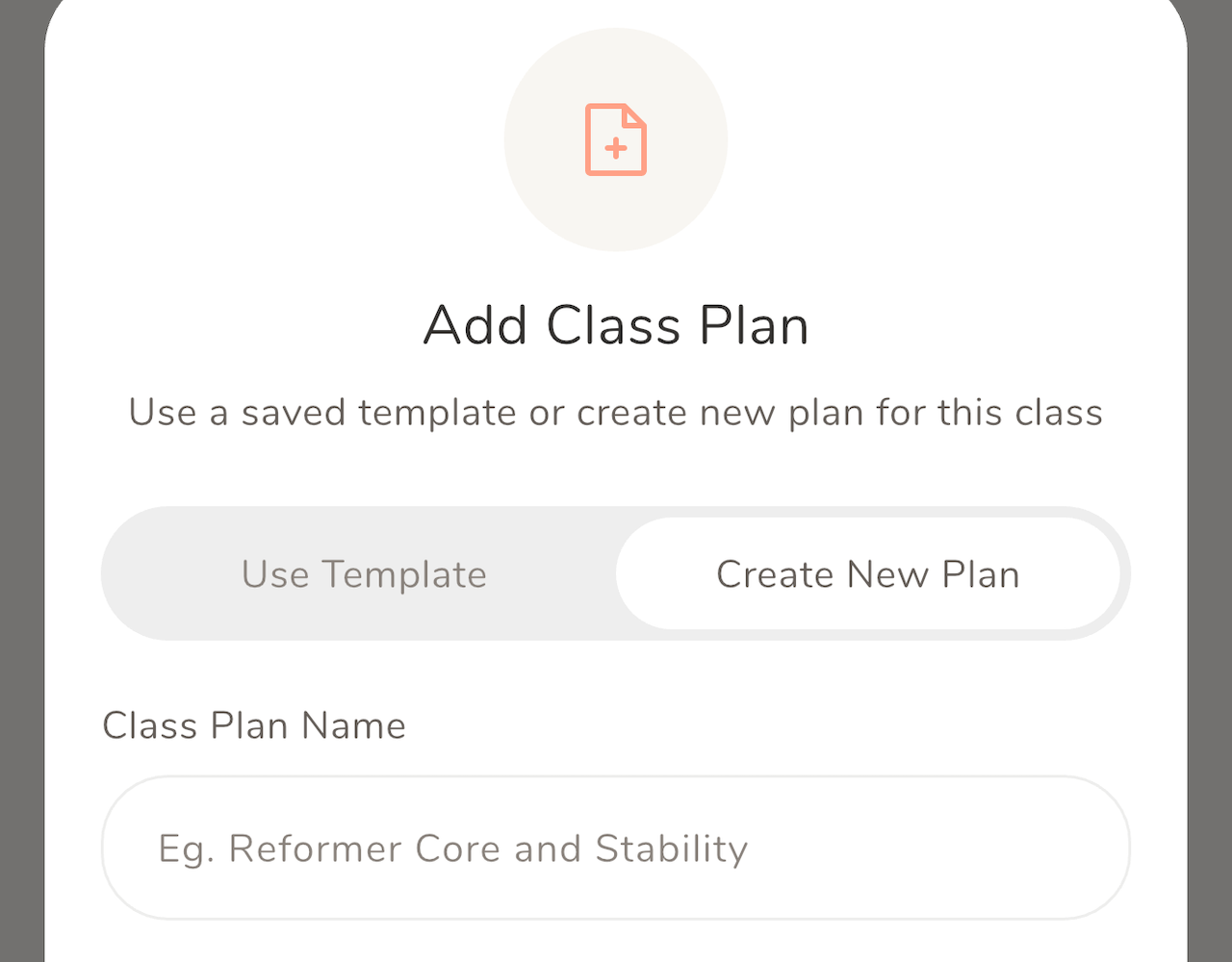 Create class plan
